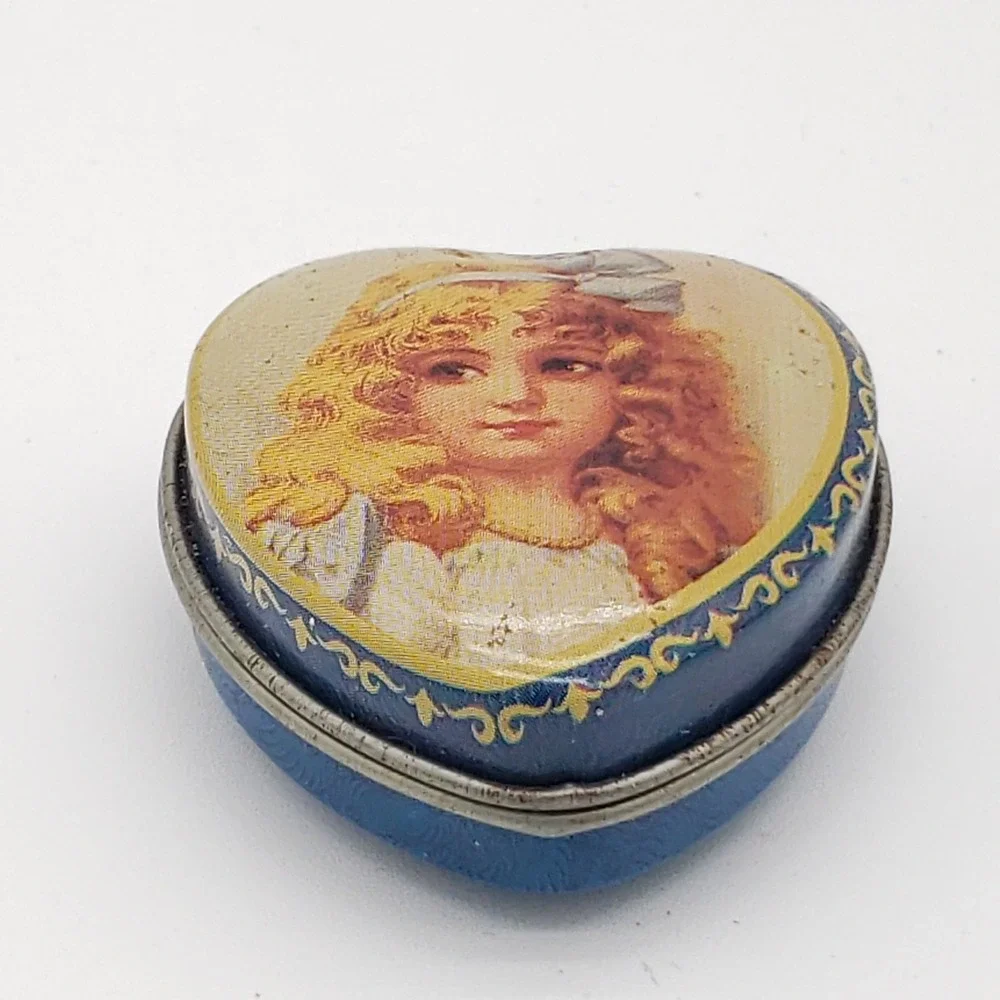 Victorian Style Heart Trinket Tins Set Cottagecore Coquette Keepsake Boxes